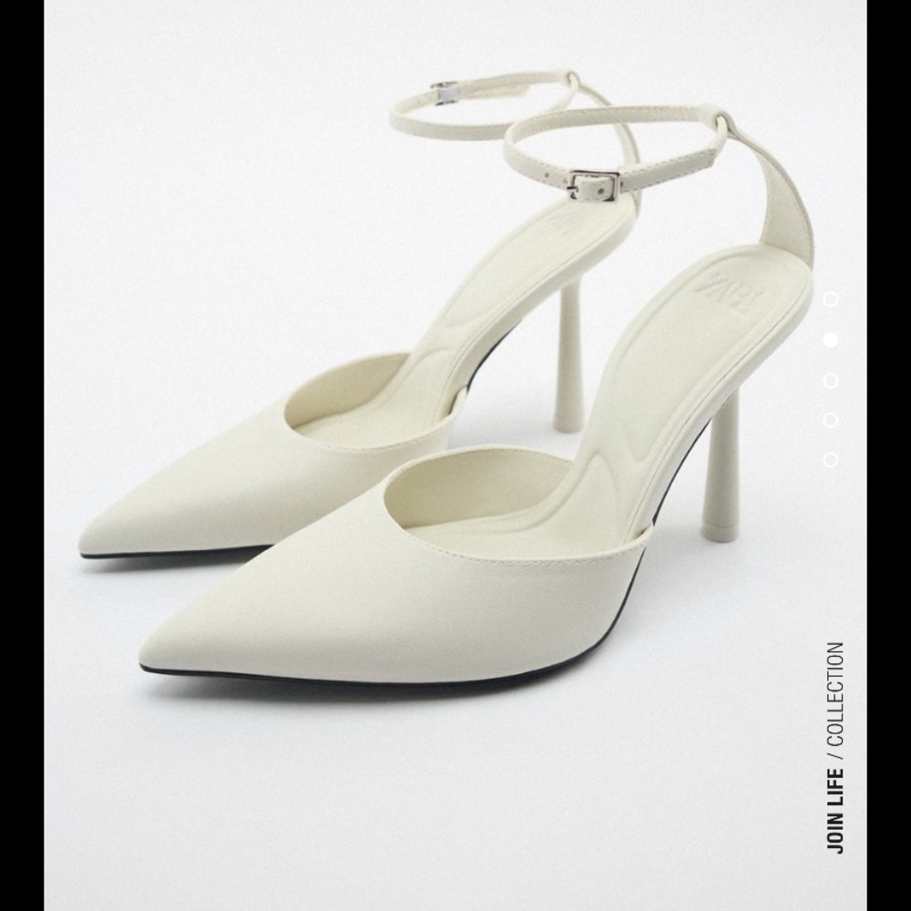 NWOT white leather Zara heels